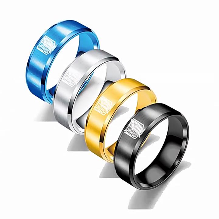 Anime Attack On Titan Titanium Stainless Steel Ring Shingeki No Kyojin Wings Of Liberty Finger Rings For Men Women Anime Fans