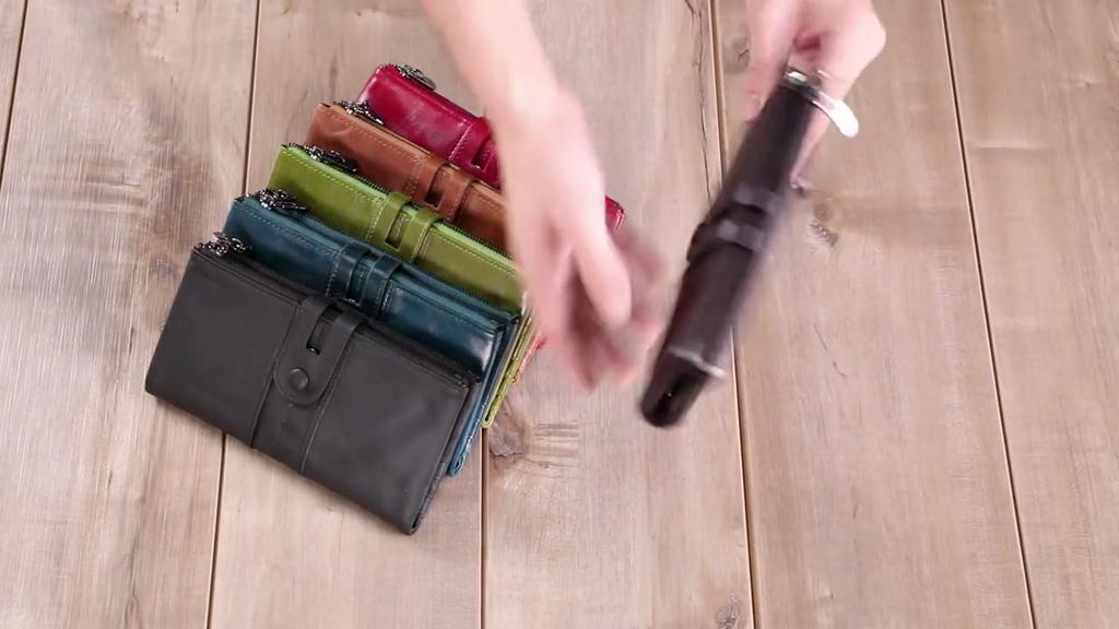 RFID Blocking Bifold Travel Wallets for Women and Men Credit Card Holder Leather Zip Phone Clutch