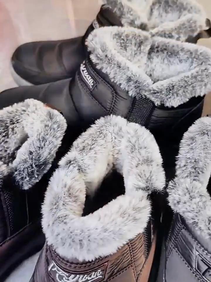 Pánské Velké Velikosti Měkká Podrážka Zimní Teplé Kožešinové Jedny Sněhule Polstrované Vlnou Podšité Kotníkové Boty Protiskluzové Turistické Sportovní Bavlněné Boty