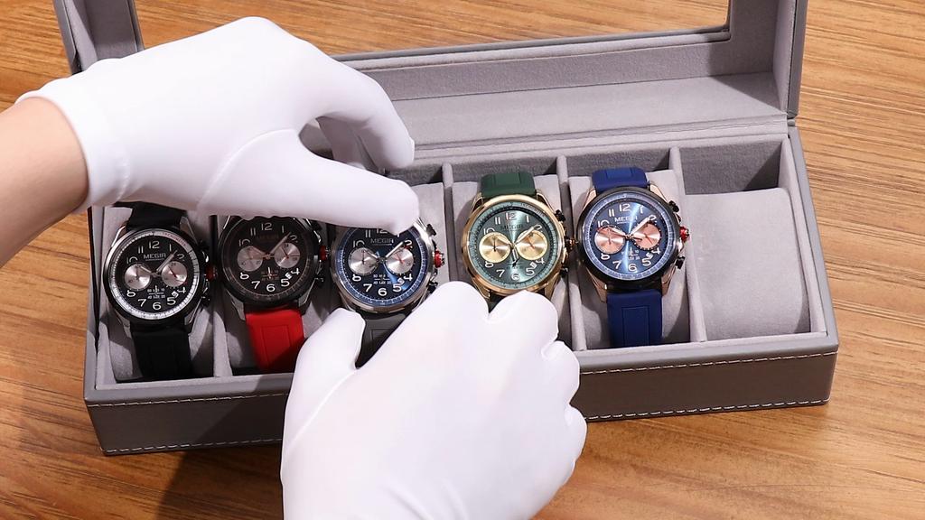 MEGIR Men Watches Luxury Quartz Wristwatch Waterproof Men's Sports Chronograph Silicone Strap Clock Relogio Masculino 2230