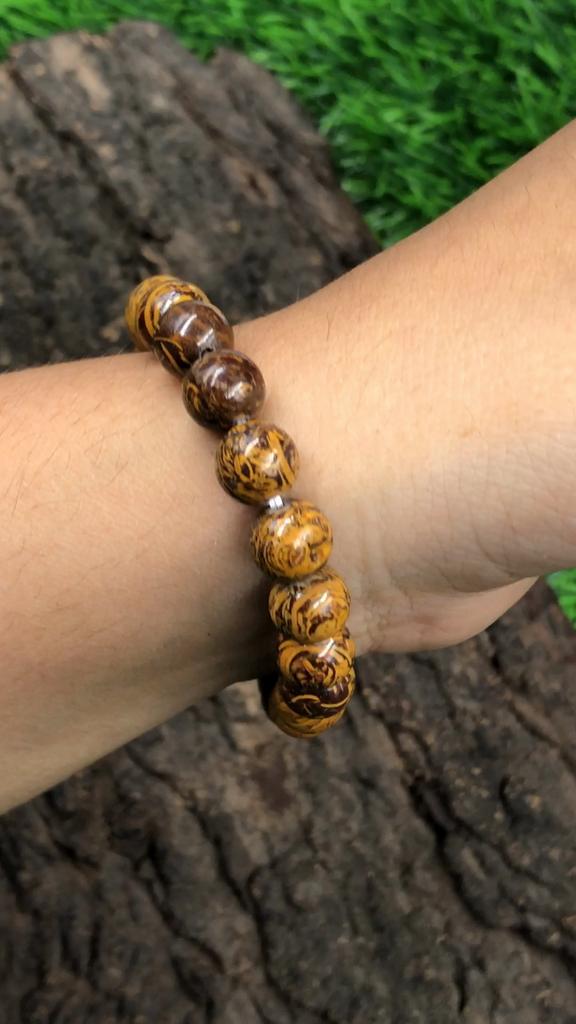 8mm Natural Mariyam Jasper Gemstone Round Beads Unisex Bracelet 7.5" Good-Luck Gift For Birthday RBB-99