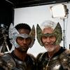 Viking-Stil Kunststoffmaske mit Hörnern für Halloween, Cosplay und Fantasy-Kostüme