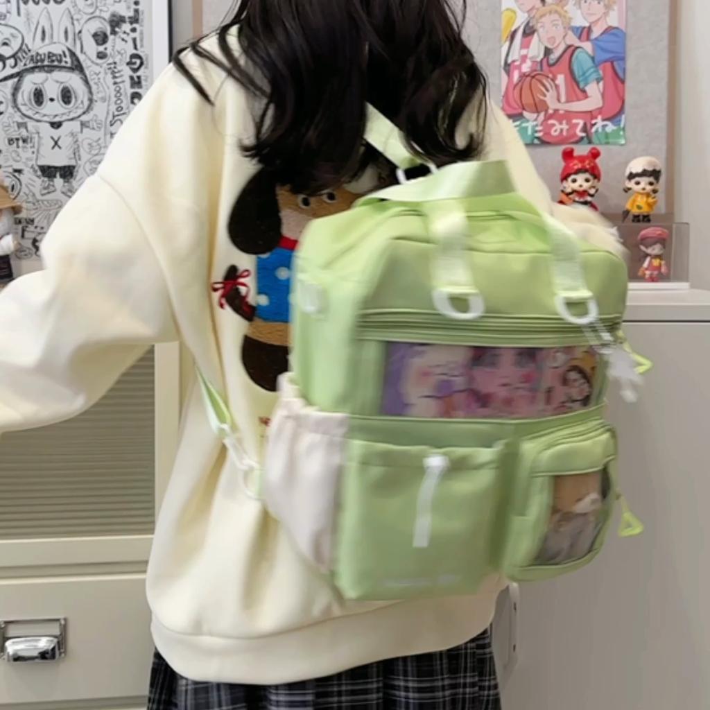 Lightweight Shoulder Bag Messenger Bag Student Crossbody Bag Women's Color Block Backpack
