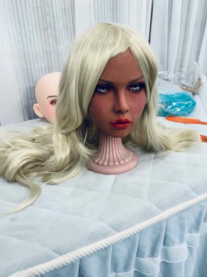Men's Sex Doll Head TPE Oral Sex Tan Nude Masturbation Cup Adult Erotic Sex Toy