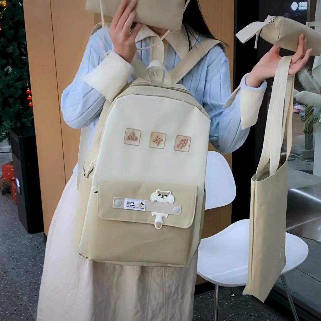 School Bag Multi-Piece Backpack Set for Middle School Students Color Contrast Backpack