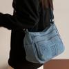 Dámská džínová taška Velkokapacitní crossbody taška Cestovní nákupní taška