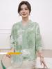 Summer Chiffon Shirt Fashionable and Thin Middle-aged and Elderly Women's Bottoming Shirt Elegant Shirt Top