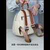 Mini Checkered Leather Backpack - Contrast Color Convertible Shoulder Bag