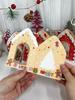 10Pcs 3D Christmas Greeting Card Creative House Shape Postcard Card Merry Christmas Decoration For Home New Year 2026 Gift Cards