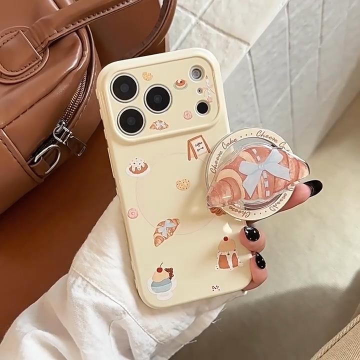 Creative Bread House Stand Phone Case for iPhone 16, iPhone 17, iPhone 17 Pro Max
