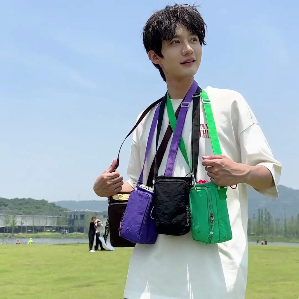 Women's Contrast Color Crossbody Bag Men's Outdoor Sports Mobile Phone Bag Lightweight Travel Shoulder Bag