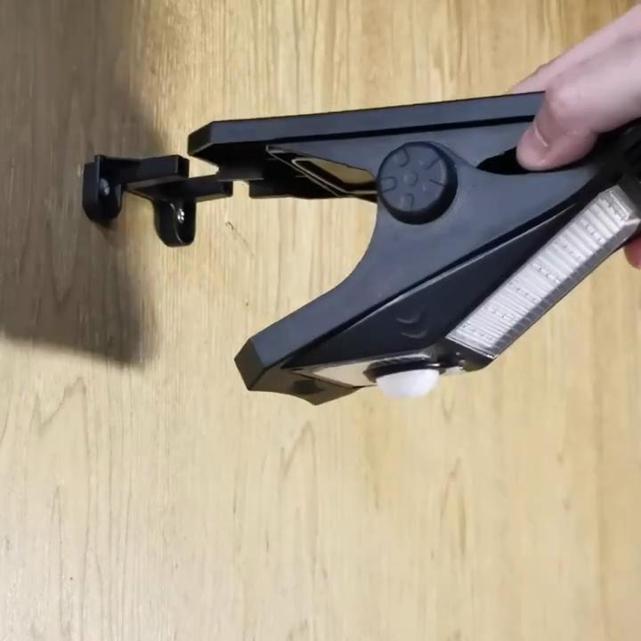 118LED 3 Color Temperature Solar Lights Outdoor Clip-on Motion Sensor Lights 3 Mode IP65 Waterproof Security Light For Fence