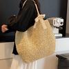 Yogodlns Woven Beach Bag Vintage Handmade Woven Shoulder Bag Raffia Rattan Bags Bohemian Ladies Summer Travel Vacation Casual Tote Bag