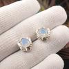 Milky Opal Gemstone Studs 925 Sterling Silver Handmade Jewelry Bridesmaid Gift EE-159-14