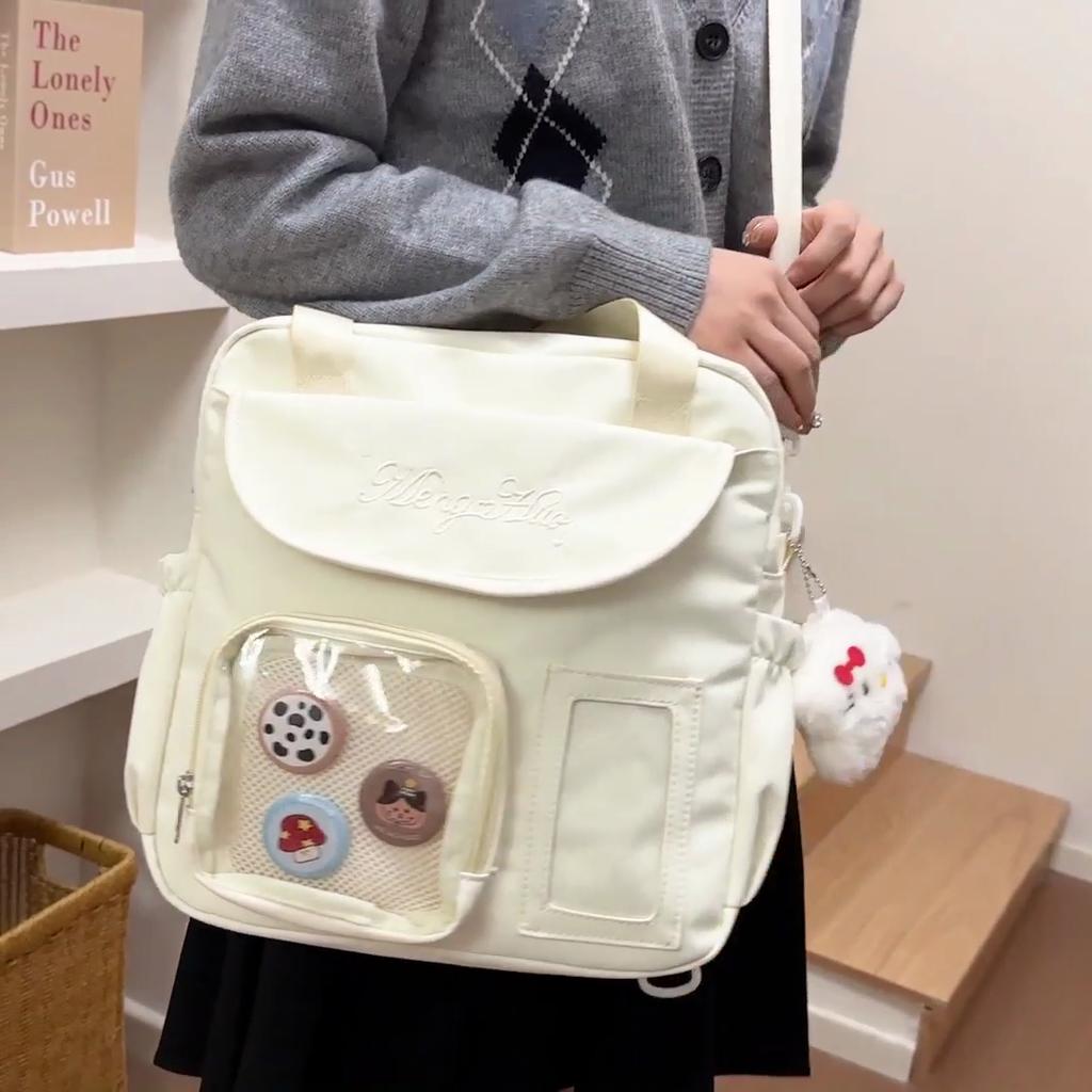 Women's Shoulder Bag Color Bock Student Large Capacity Schoolbag Book Handbag