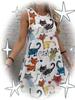 Casual Women Tank Dress Summer Sleeveless O-Neck 3D Print Loose A-Line Dress Beach Vest Dress
