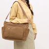 Bolsa Tote de Lona Color Sólida com Múltiplos Bolsos de Grande Capacidade Bolsa de Ombro Feminina Vintage para o Dia a Dia Bolsa Transversal