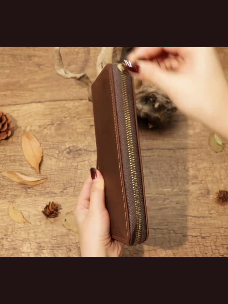Humerpaul Pánská kožená peněženka Long Wallet Clutch Bag Taška na mobilní telefon