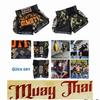 Muay Thai Kickboxen Boxen MMA UFC Schachbrettmuster Schwarz Gelb Lässige Shorts Fitnessstudio Sport Unisex Männer Frauen Workout Schnelltrocknend Druck Elastischer Hoher Bund Training
