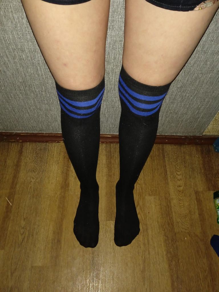 Calze Alte Fino Alla Coscia Durio A Righe – Morbide In Cotone, Extra Lunghe, Per Scuola E Costume