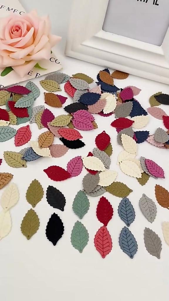 Fresh-keeping 100Pcs Artificial Leaves Realistic Colorful Versatile Simulation Embossing Mini Fabric Photography Props Tree