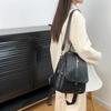 Women's Retro Solid Color Outdoor Backpack Soft Leather Large Capacity Backpack