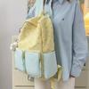 Fashion Color Blocked Bow Embroidery Colorful Polka Dot Pattern Student Backpack For Travel And School