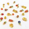 Enamel Colored Sand Gold Copper Gilded Pendant For DIY Necklace Bracelet Earrings Jewelry Making Craft Accessories