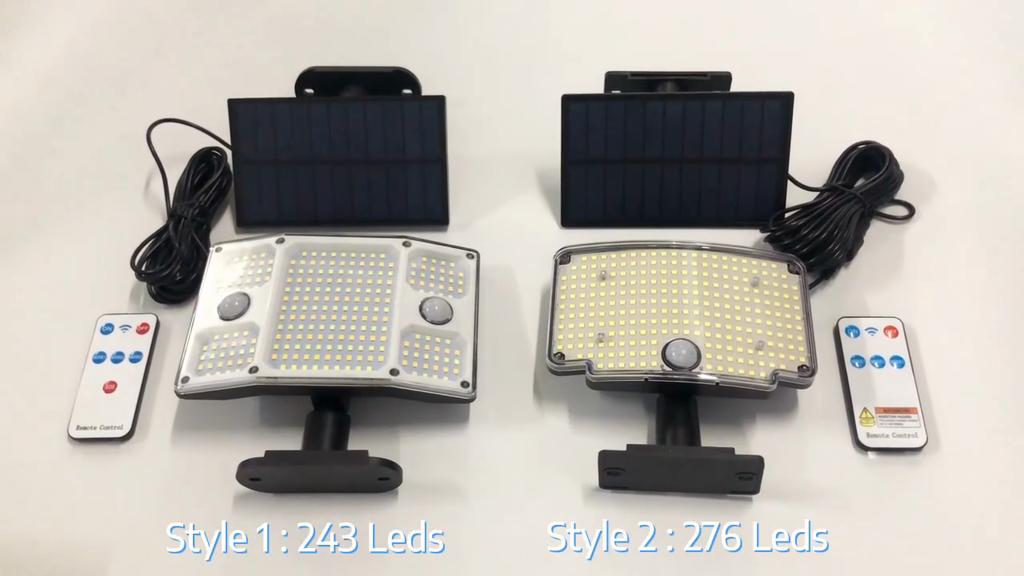 Solar Security Light Outdoor Garden 243 LED Solar Dual PIR Motion Sensor Light 3 Modes Solor Powered Wall Lights for Garden Fenc