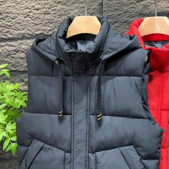 Plus Size S-8XL Waterproof Sleeveless Parka Man Waistcoat Fashion Men's Warm Vest Hooded Korean Style Padded Coats