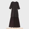 Elegantes Polyester-Kurzarmkleid mit Einsätzen und Rundhalsausschnitt für Damen für den Frühling