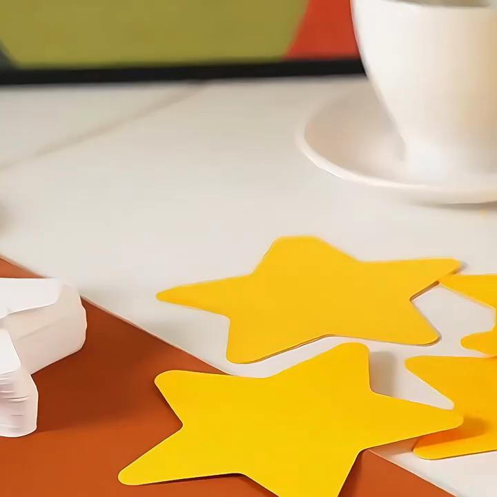 200Pcs Yellow Double-Sided Paper Star Cutouts Star Shape DIY Craft Decor for Kids School Classroom Party Decoration