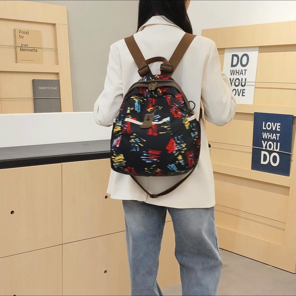 Commuter Backpack Women's Printed Backpack Travel Bag