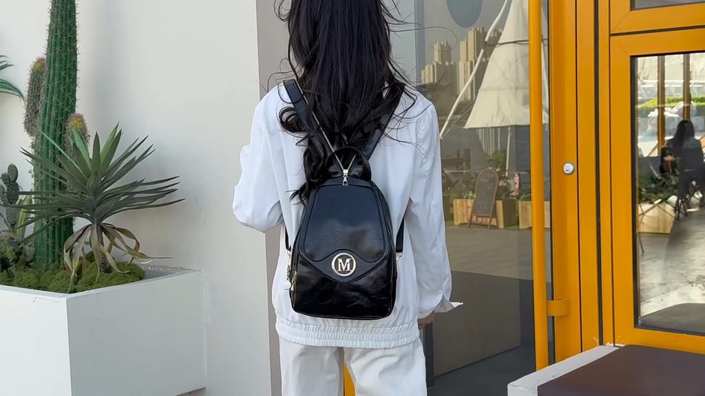 Backpack Multi-function Colorblock Women's Small Backpack With Lock