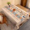 Fabric Tablecloth Waterproof Bohemian Style Home Rectangular Tassel Tablecloth Ins Style Tablecloth