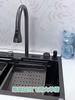 Kitchen Sink Waterfall Sink Temp Digital with cup washer Counter Controls Workstation Kitchen Sink single kitchen sinks Black