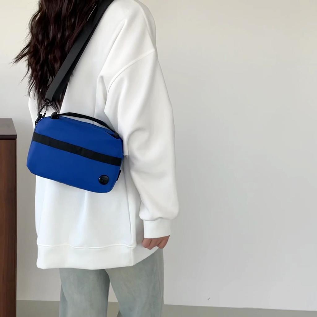 Men's Sports Crossbody Bag Multi-Pocket Small Square Bag Women Solid Color Shoulder Bag