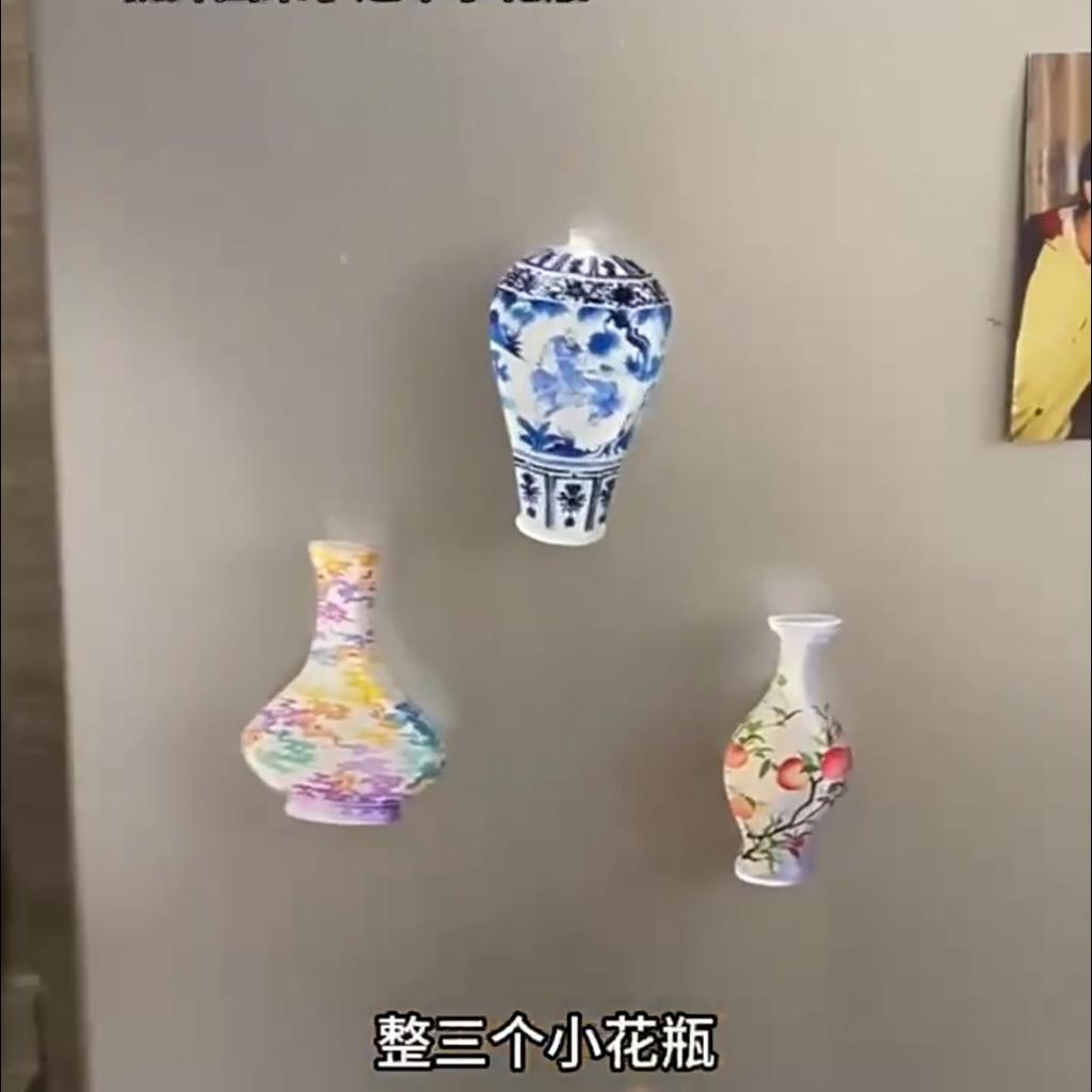 Flower Vase Puppy Fridge Magnets, Magnetic Stickers for Dog Hair and Whiskers, Storage Bottle Ornaments, Cute Cartoon Collectible Ornaments