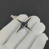 Blauer Sonnenstein Edelstein Silberanhänger in 925 Sterlingsilber - Handgefertigtes Stern-Design, Alltagsschmuck, Einzigartiger Kunsthandwerklicher Designanhänger Geschenk