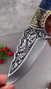 Kitchen Knife Thick Carved Pattern Handmade Knife Outdoor Barbecue Meat Eating Knife Stainless Steel Fruit Knife