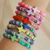 Bohemian Stil Bunt Polymer Clay Türkis Kreuz Armbänder Set Für Reise Souvenir