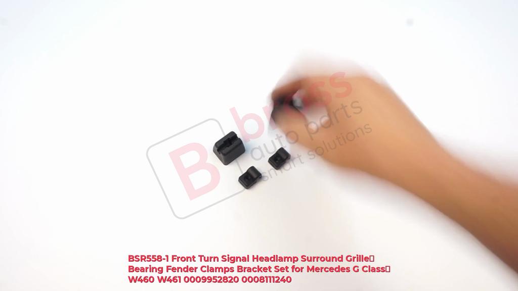 BSR558-1 Front Turn Signal Headlamp Surround Grille Bearing Fender Clamps Bracket Set for Mercedes G Class W460 W461 0009952820 0008111240
