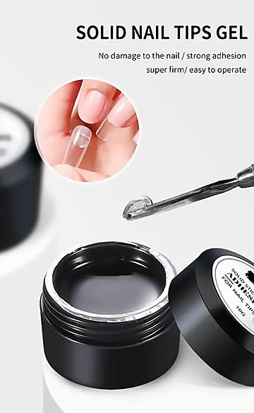 Cola Adesiva Sólida para Unhas Curável com UV LED para Unhas Postiças de Cobertura Total de Longa Duração Ferramenta de Fortalecimento para Extensão de Unhas para Arte de Unhas DIY
