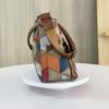 Farbblock Karodekor Mehrschichtige Umhängetasche Große Kapazität Tägliche Nutzung Schultertasche für Frauen Vintage