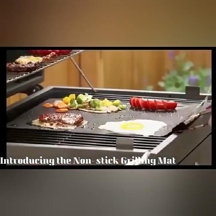 5Pcs 33X40cmX0.2mm BBQ Barbecue Mat Oven Mat High Temperature Resistant Non-stick Barbecue Mat Baking Paper BBQ Accessories