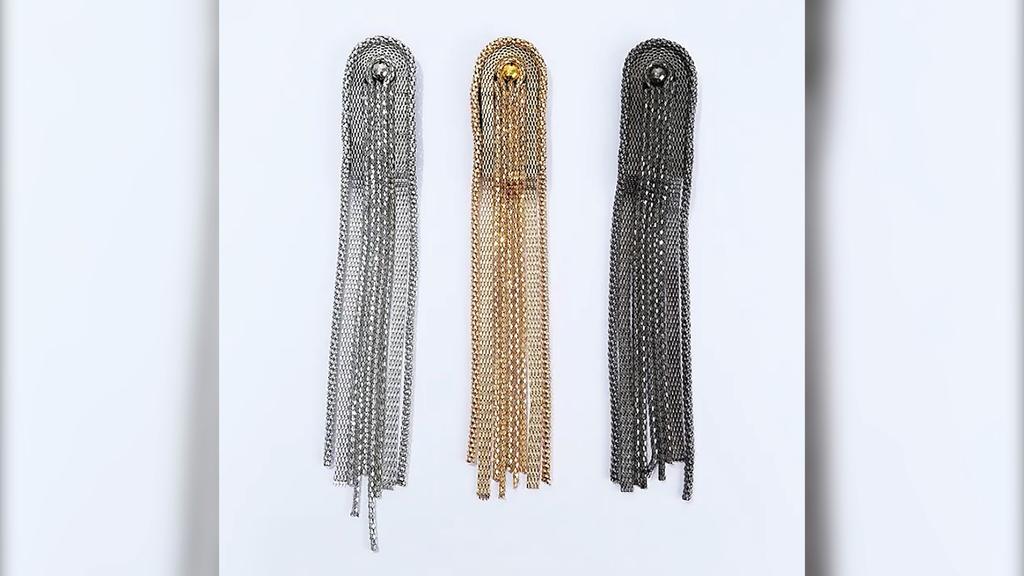 Yousheng Brooch Pin Handmade Beads Long Tassel Chain Classical Electroplating Decorative DIY Men Women Epaulette Shoulder Jewelry Clothing Accessories