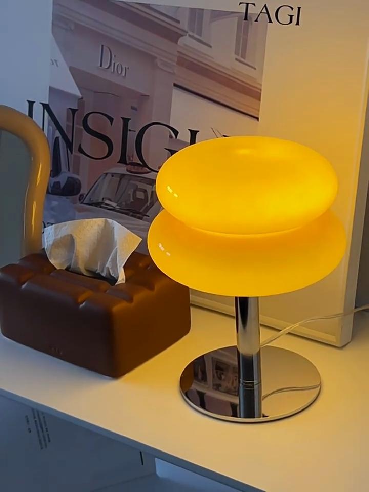 Macaron Glas Tisch Lampe Trichromatisches Dimmen Wohnzimmer Atmosphäre Lampen Augenschutz Nacht Licht Mädchen Schlafzimmer Nacht Dekor