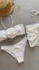Three-piece Bikini 3D Flower Split Ladies Swimsuit