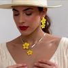 Stylish and elegant alloy flower pendant necklace earrings set women's atmosphere high sense fashion versatile