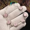 Rose Chalcedony Gemstone 925 Sterling Silver Jewelry Handcrafted Bracelet 7-9" RB-17-14